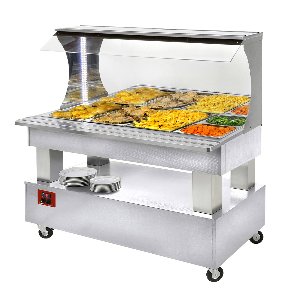 Image Warm wand-buffet, bain-marie, 4x GN 1/1-150 (wit hout) 0