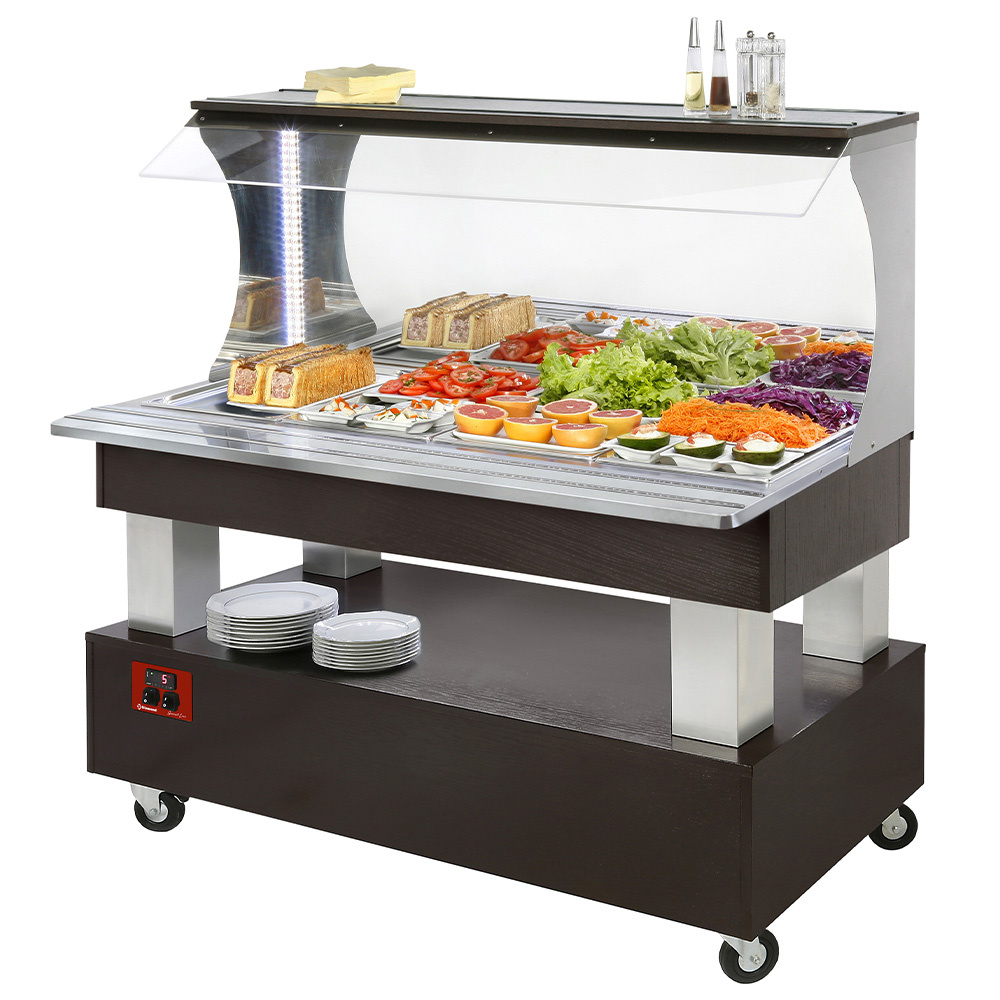 Image Buffet - Wandsalad bar, gekoeld, 4x GN 1/1-150 (Wengé hout) 0