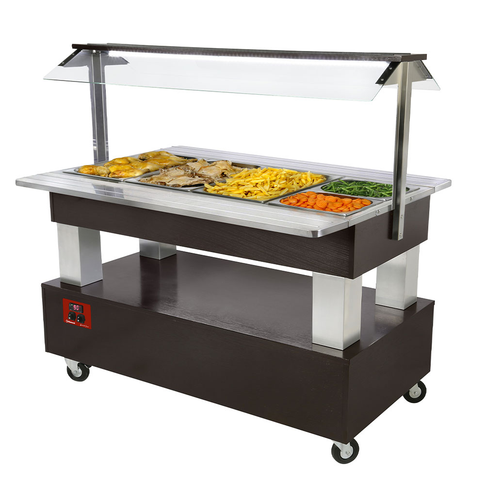 Image Warm buffet, bain-marie, 4x GN 1/1-150 (wengé hout) 0