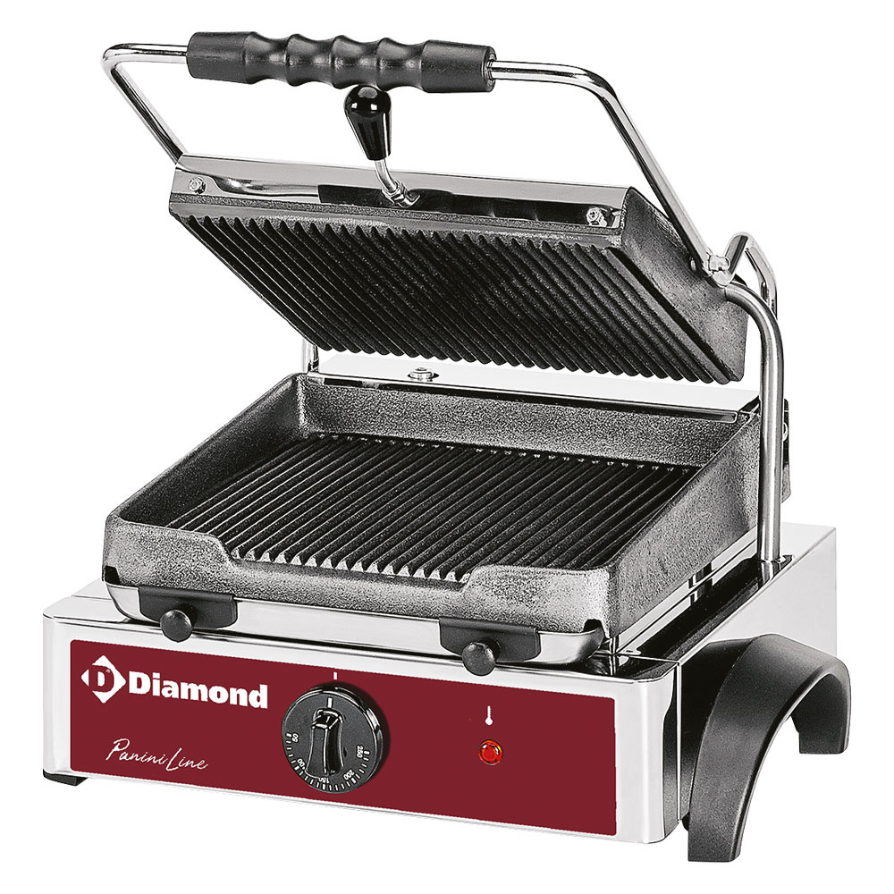 Image Elektrische panini grill, geribde platen 0