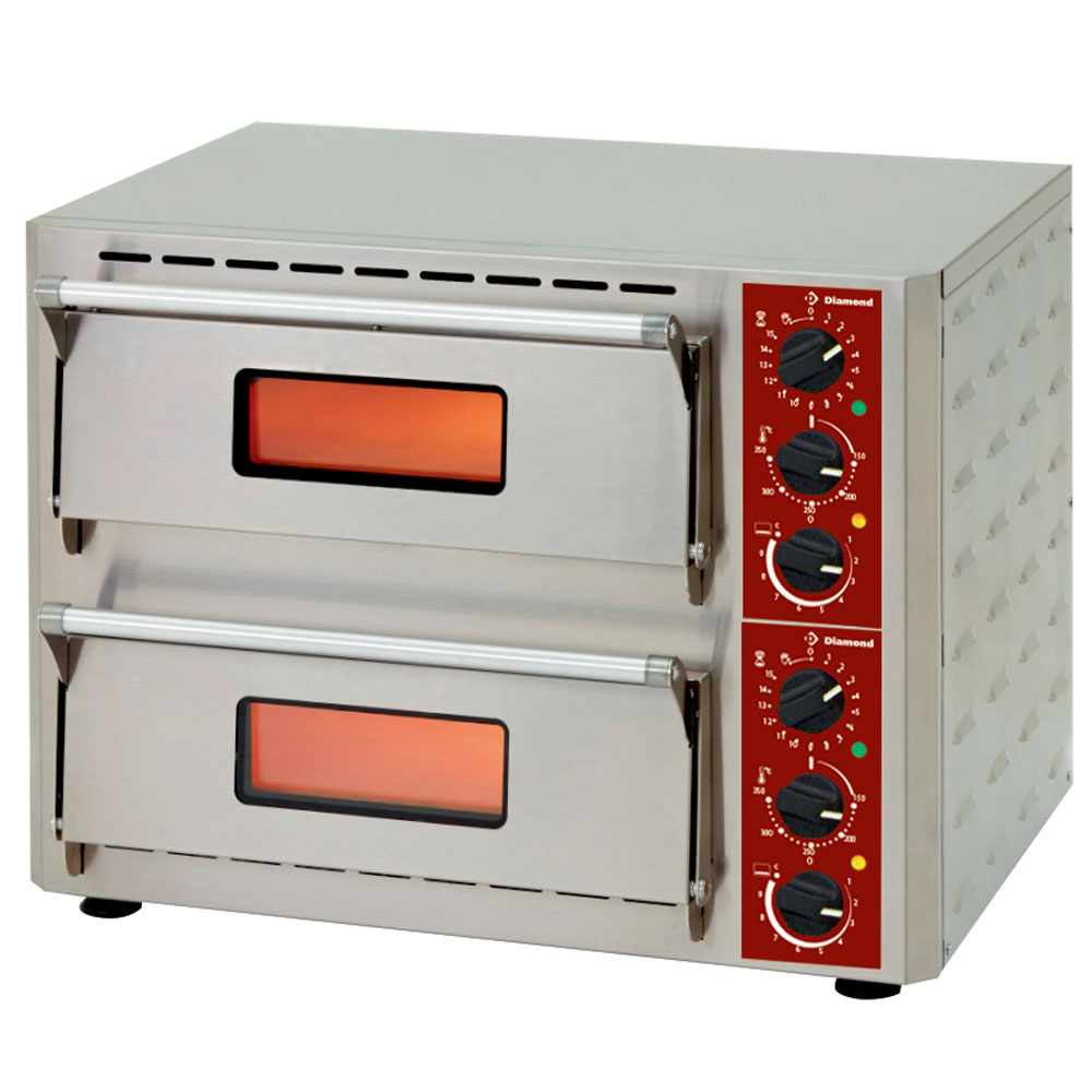 Image Elektrische pizza-oven, 2 kamers (3+3 kW) 430x430xh100 mm 0