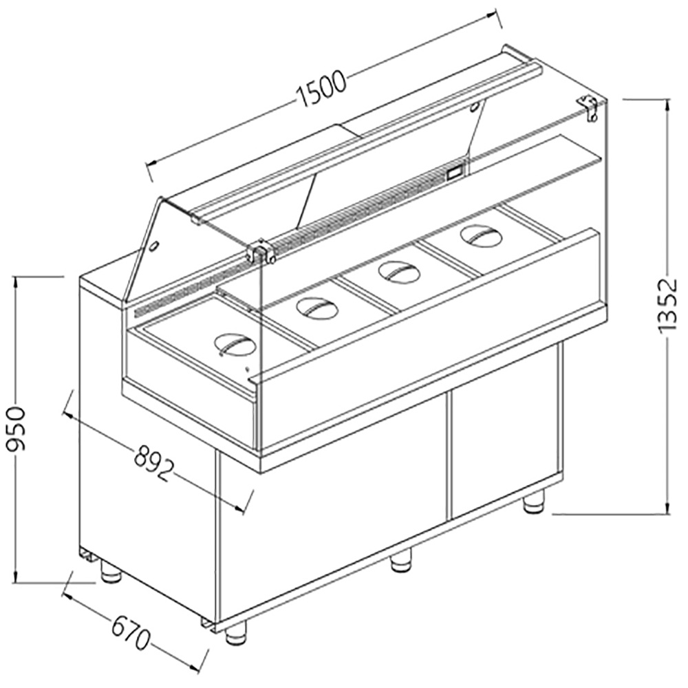 Image Toonbank vitrine snack saladette_hoge ruiten, met groep 0