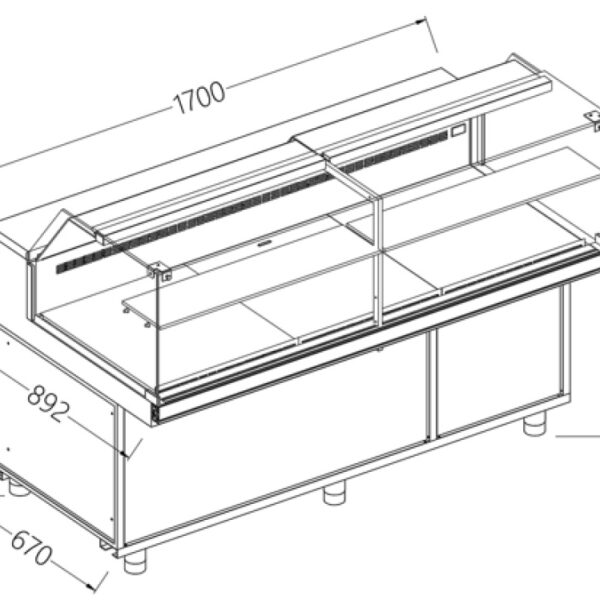 Image Geventileerde gekoelde vitrines voor snacks_lage ruiten, groep op afstand, met reserve 0