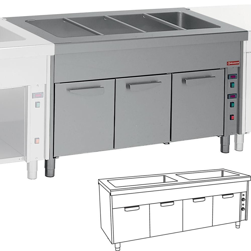 Image Bain-marie element op warmkast 2x 3 GN 1/1 0