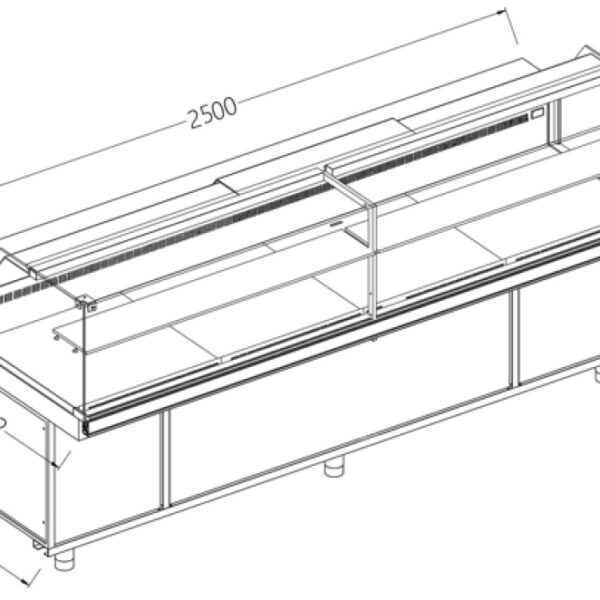 Image Geventileerde gekoelde vitrines voor snacks_lage ruiten, groep op afstand, met reserve 0