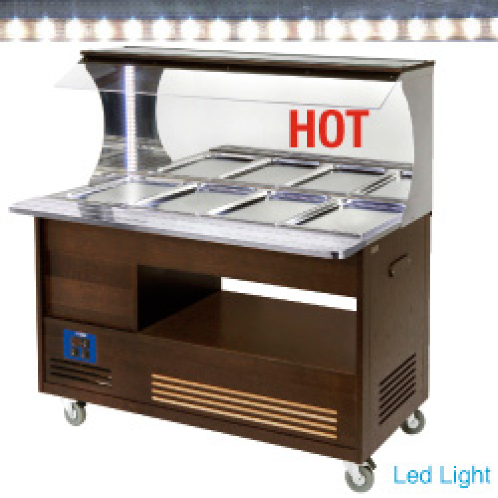 Image Warm wandbuffet, bain-marie, 4x GN 1/1-150 (Wengé hout) 0