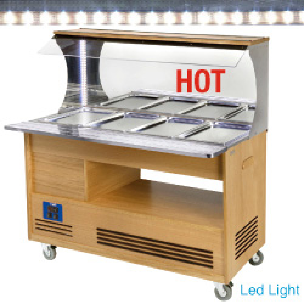 Image Warm wandbuffet, bain-marie, 4x GN 1/1-150 (Licht eiken hout) 0