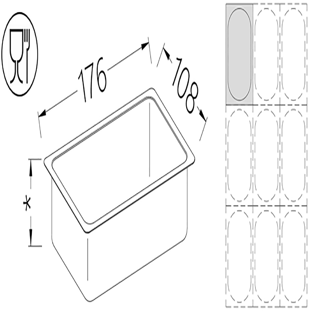Image Gastronorm bak 1/9 h65 mm 0
