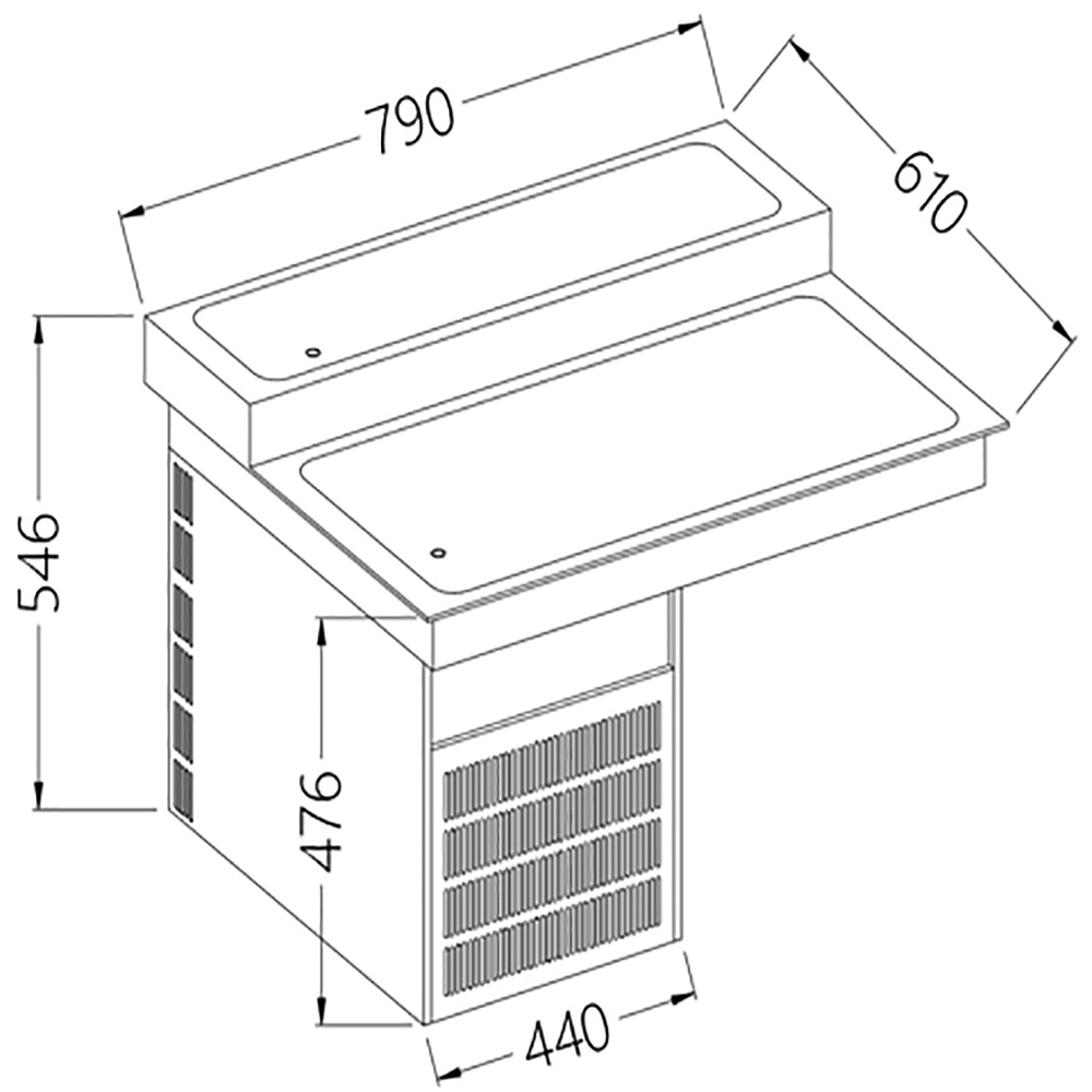 Image Element met gekoeld bovenblad, 2 niveaus, 2x GN 1/1 0