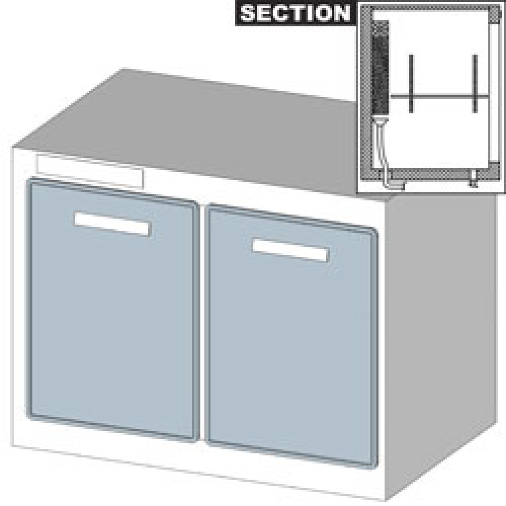 Image Gekoelde reserve toonbank, geventileerde koeling, 2 deuren, met groep 0