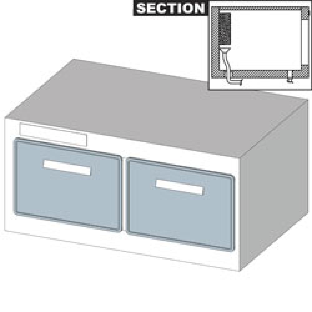 Image Reserve vitrinetoonbank, statische koeling, 2 grote laden, met groep 0