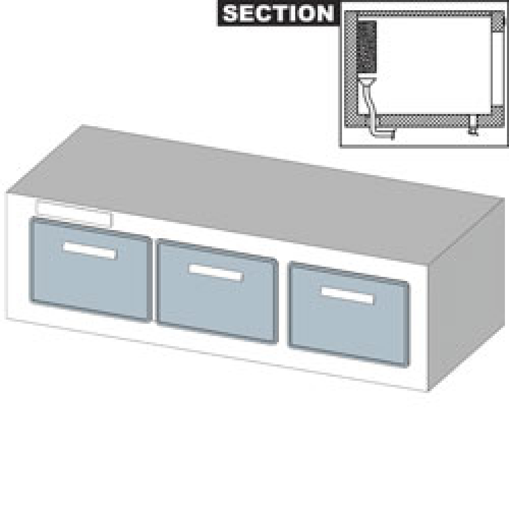 Image Reserve vitrinetoonbank, statische koeling, 3 grote laden, met groep 0