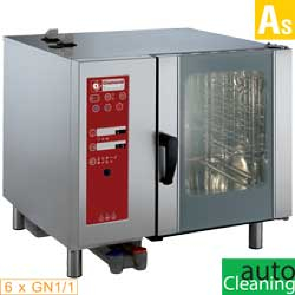 Image Elektrische oven met boiler, stoom en convectie, 6x GN 1/1+ Cleaning 0