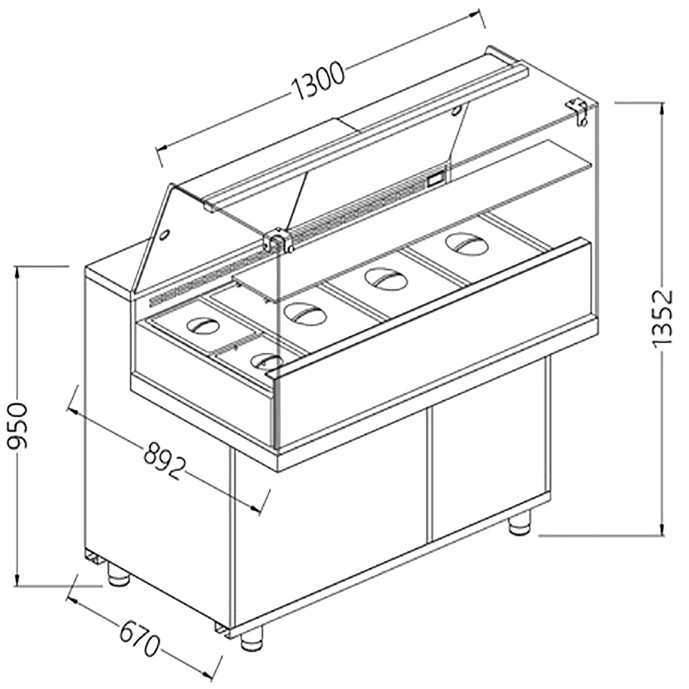 Image Toonbank vitrine snack saladette_hoge ruiten, groep op afstand 0