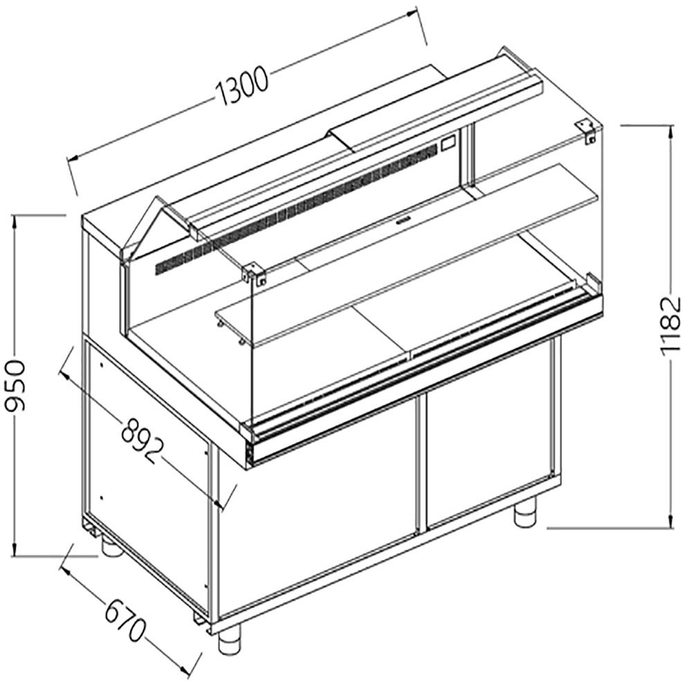 Image Geventileerde gekoelde vitrines voor snacks_lage ruiten, groep op afstand, zonder reserve 0