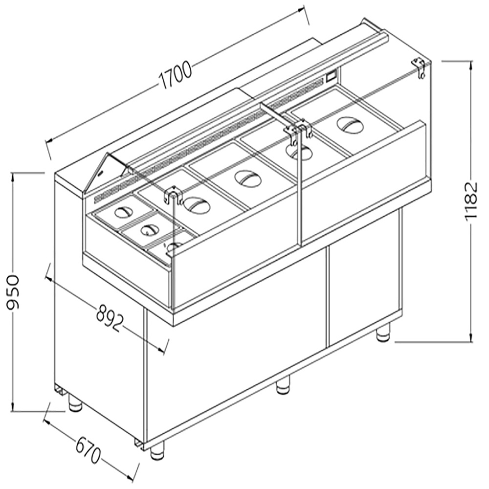 Image Toonbank vitrine snack saladette_lage ruiten, met groep 0