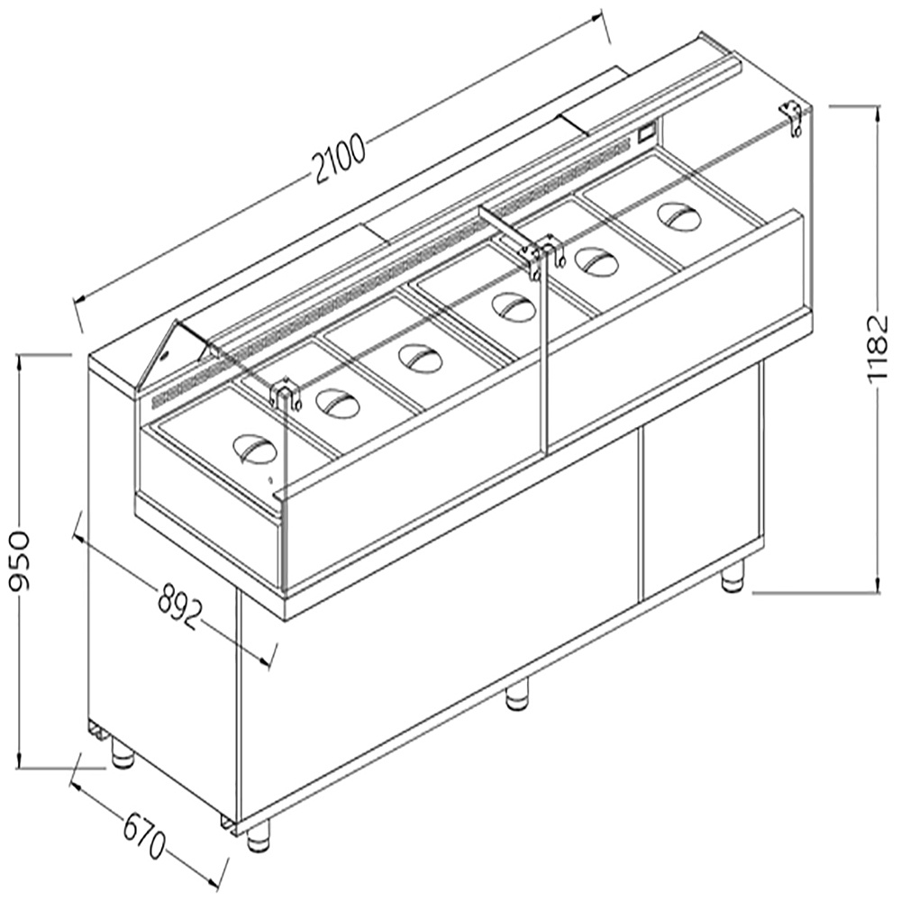 Image Toonbank vitrine snack saladette_lage ruiten, met groep 0