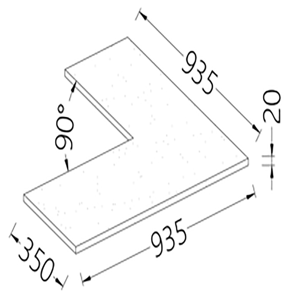 Image Optie: Werktablet hoek 90° (20 mm), laminaat met MAAN afwerking - (PC) 0