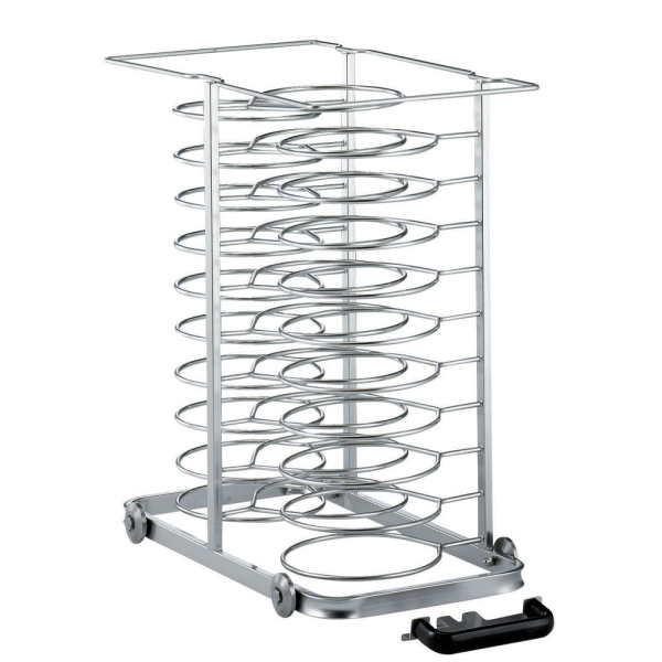 Image Uittrekbare lader met wielen, voor 23 borden (ø 300 mm) voor oven 10x GN 1/1 (ruimte 85 mm) 0