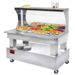 Image Buffet - gekoelde wand-salad bar, 4x GN 1/1-150 (wit hout) 0