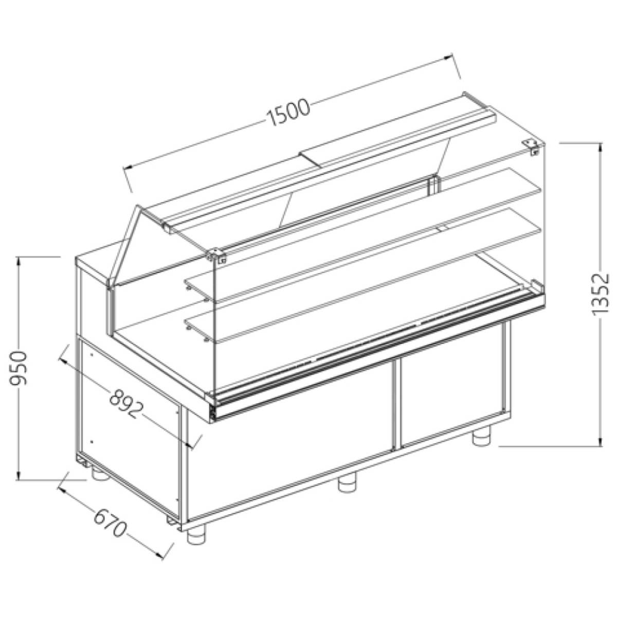 Image Vitrine toonbank neutraal x bakkerij EN & GN, hoog glas 0