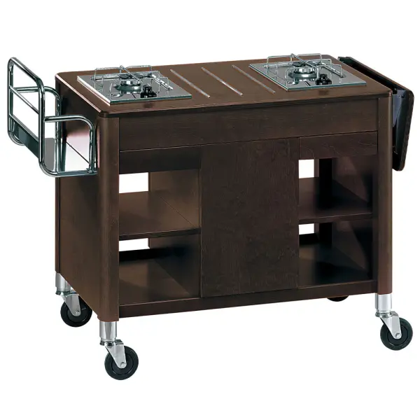 Image Flambeerwagen, 2 afzonderlijke gasvuren, hout "Wengé" 0