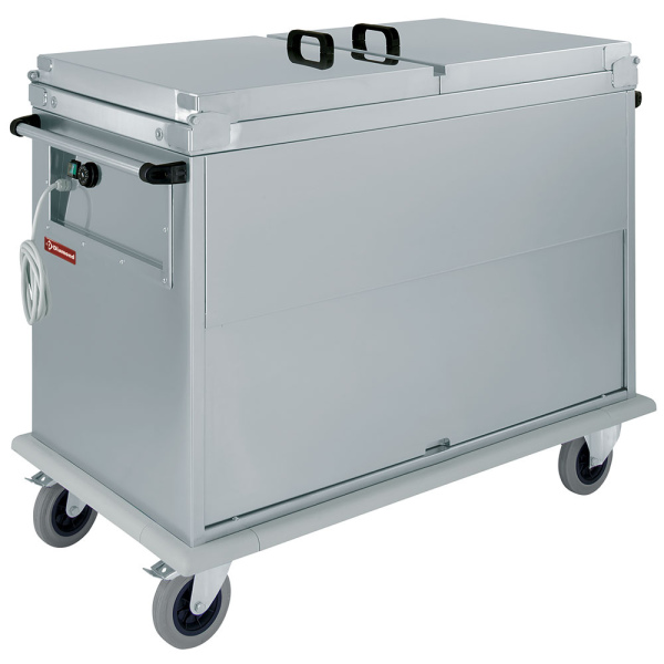Image Bain-marie-wagen 2x GN 1/1, 1 T°, met deksels, kast met draaideur 0