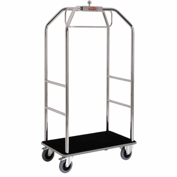 Image Wagen voor koffers & vestiaire "verchroomd", 2 wielen met remmen 0