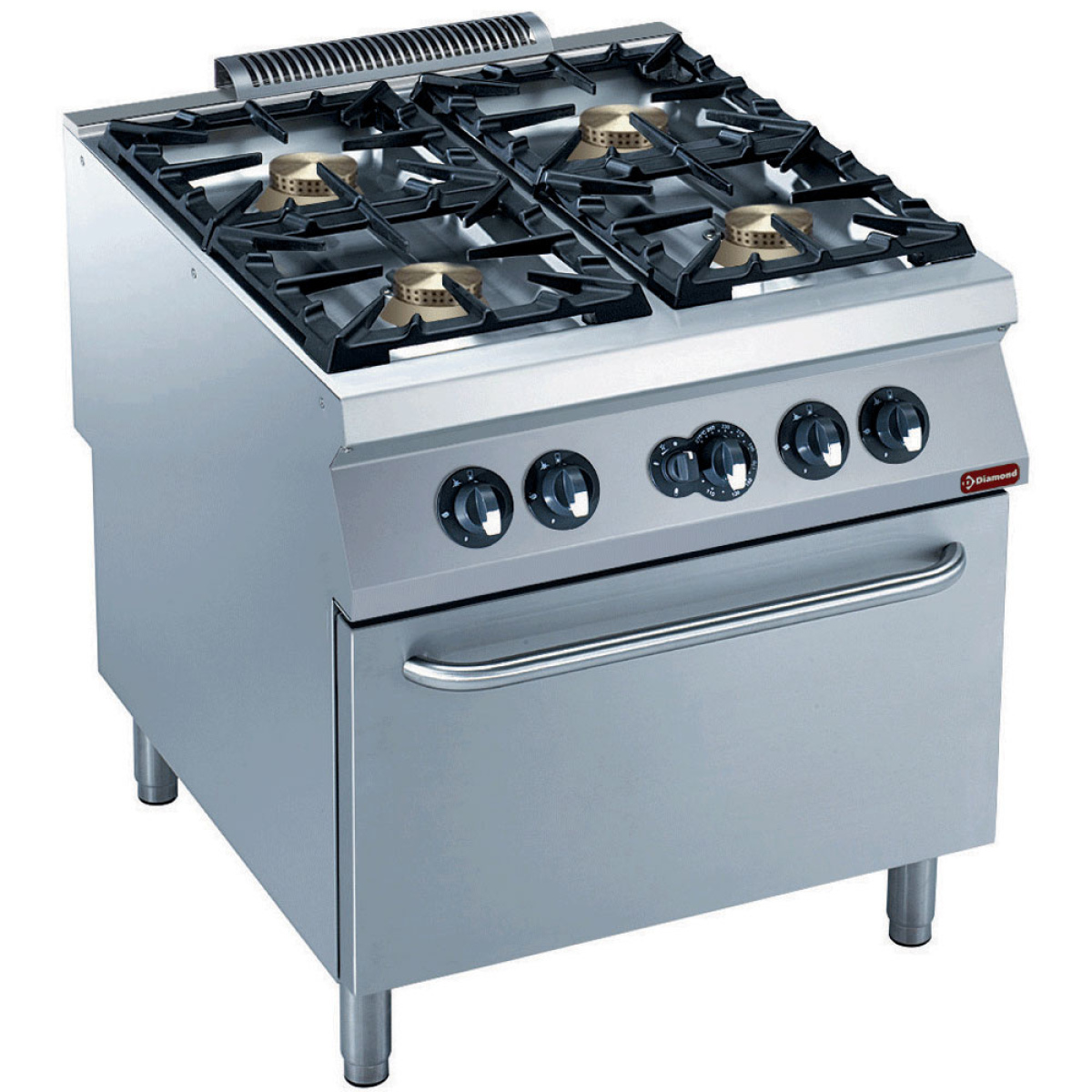 Image Gasfornuis 4 branders, gasoven GN 2/1 "POWERFUL" 0
