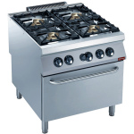 Image Gasfornuis 4 branders, gasoven GN 2/1 "POWERFUL" 0