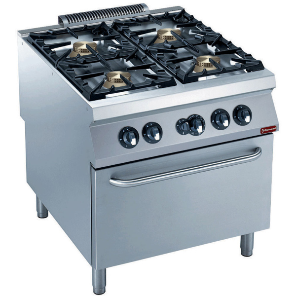 Image Gasfornuis 4 branders, gasoven GN 2/1 "POWERFUL" 0