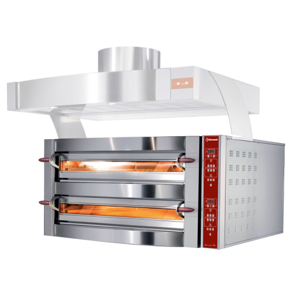 Image Elektrische oven, 2 kamers, 2x 4 pizza's Ø 350 mm 0