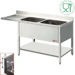 Image Spoeltafel met 2 kuipen en 1 druipvlak 0
