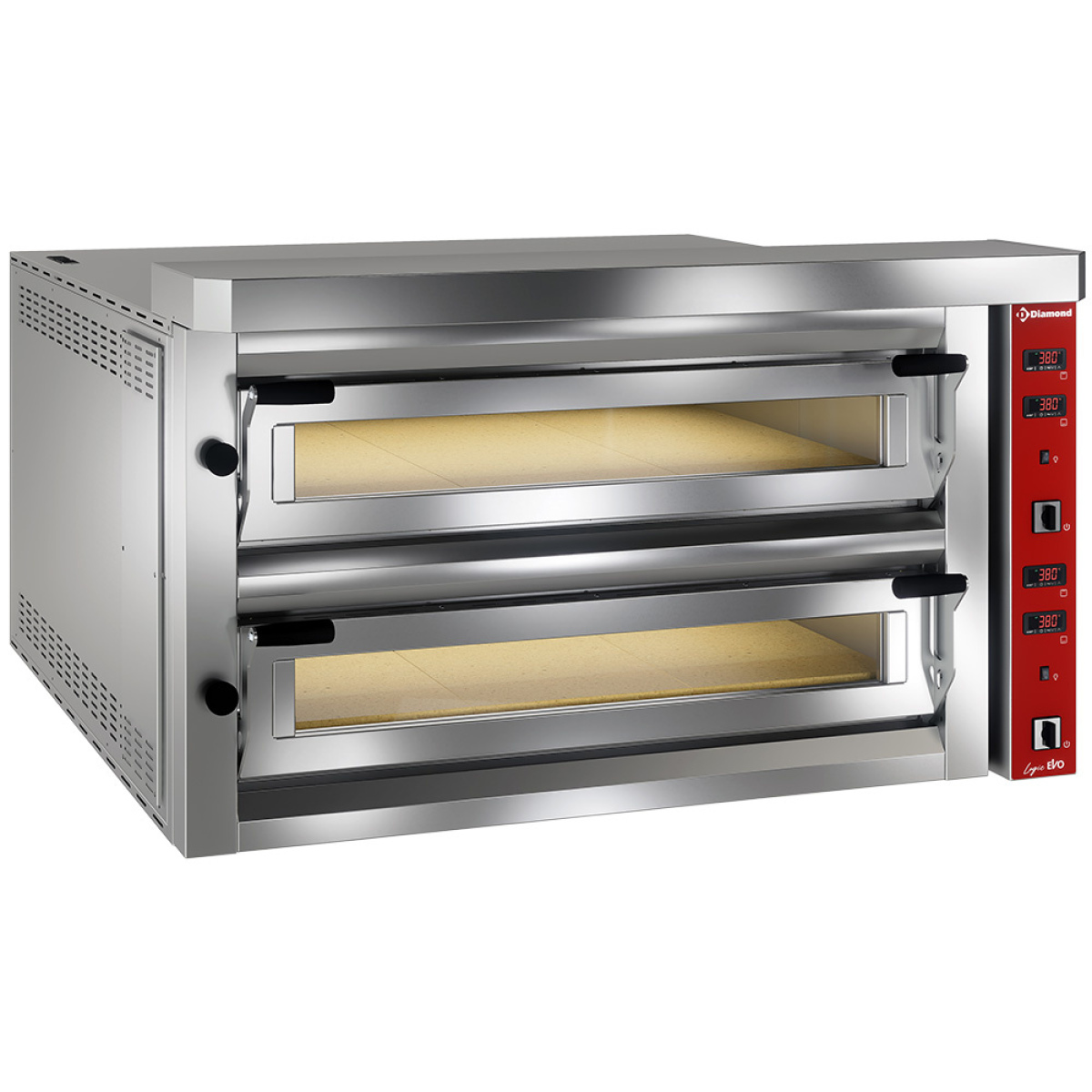 Image Elektrische pizza-oven "extra large", 2x 9 pizza's 350mm - FULL vuurvaste steen 0