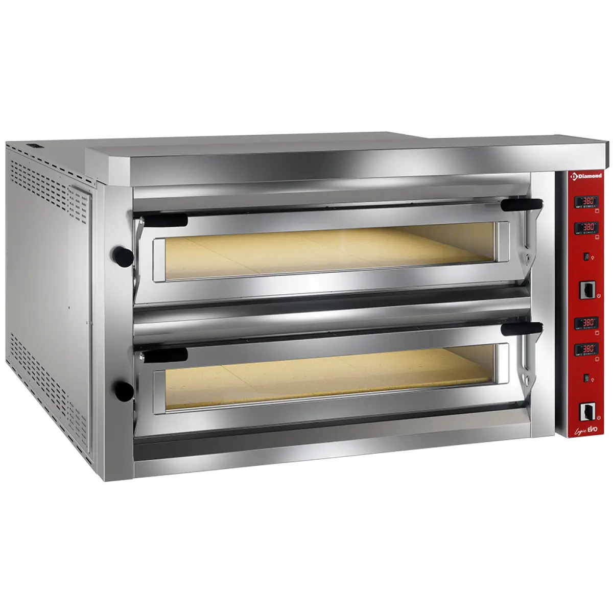 Image Elektrische pizza-oven "extra large", 2x 9 pizza's 350mm - FULL vuurvaste steen 0