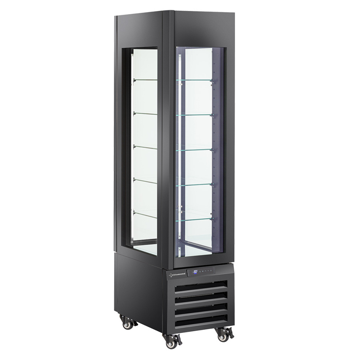 Image FULL glazen vitrine" 260 Lt., 5 glazen niveaus, geventileerd - ICE CREAM & PASTRY - ZWART 0