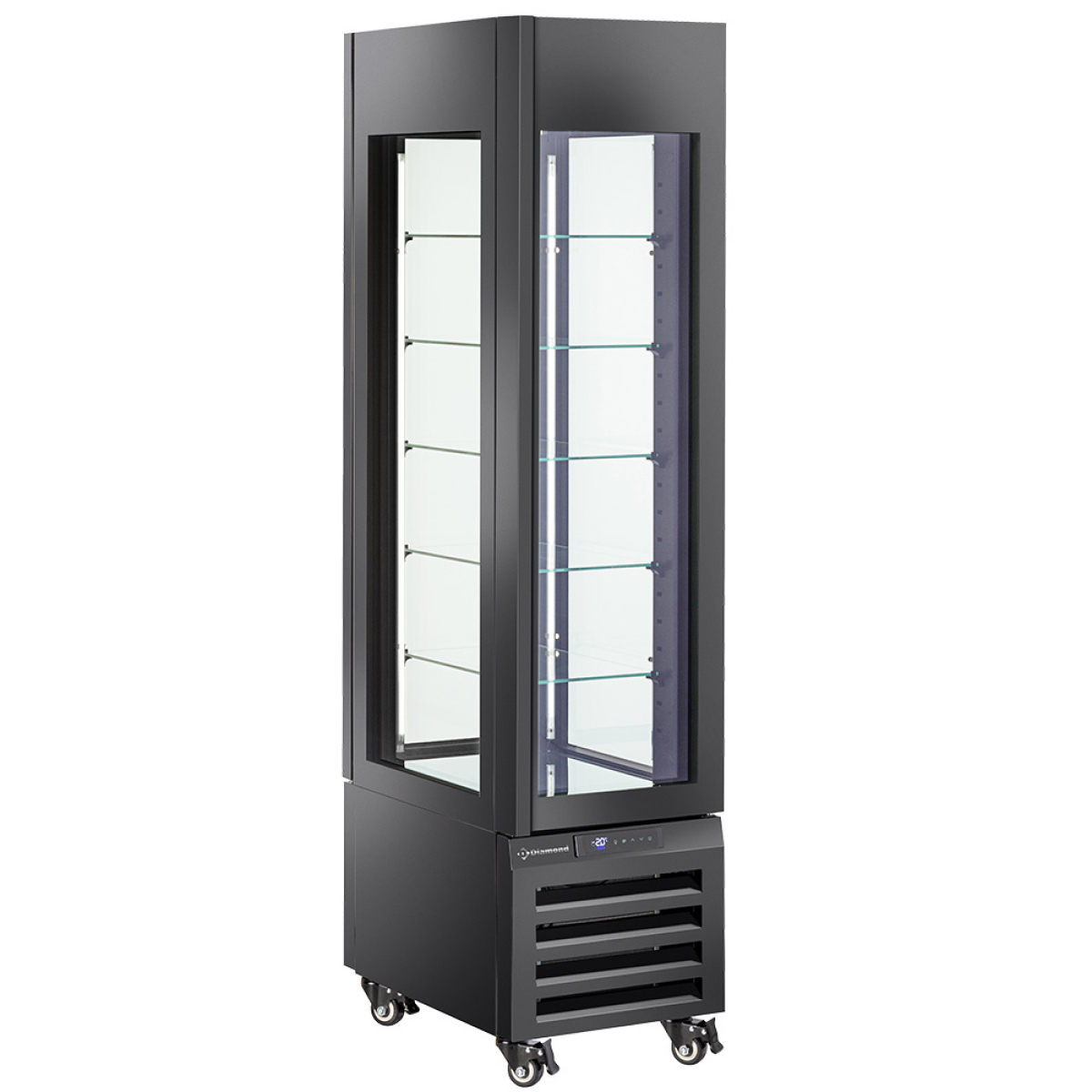 Image FULL Vitrine 260 Lt., 5 glazen niveaus, geventileerd - PASTRY - ZWART 0