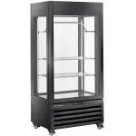Image FULL glazen vitrine" 600 liter, 2 planken & vleesstang, geventileerd - MEAT - ZWART 0