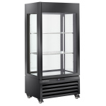 Image FULL glazen vitrine" 600 liter, 1 niveau + 2 planken, geventileerd - WINE - ZWART 0