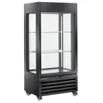 Image FULL glazen vitrine" 600 liter, 1 niveau + 2 planken, geventileerd - WINE - ZWART 0
