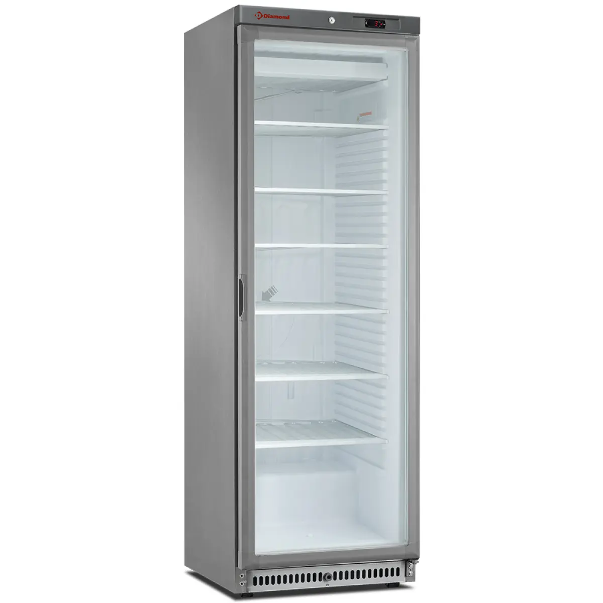 Image Statische vrieskast, glazen deur, 400 liter. R.V.S. 0