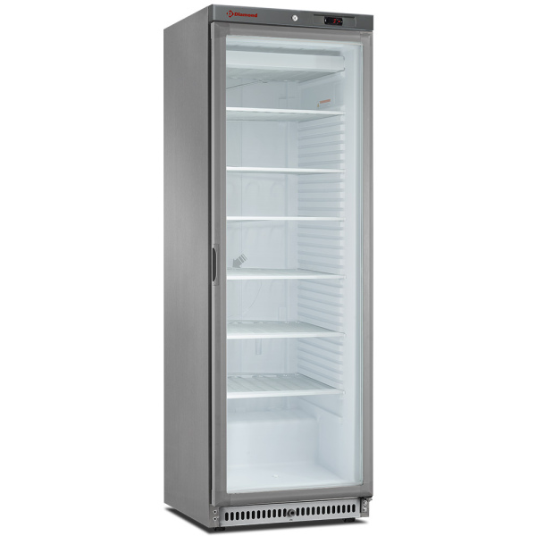 Image Statische vrieskast, glazen deur, 400 liter. R.V.S. 0