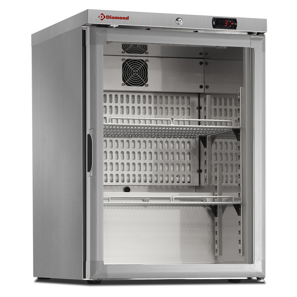 Image Koelkast geventileerd, glazen deur, 150 liter. R.V.S. 0