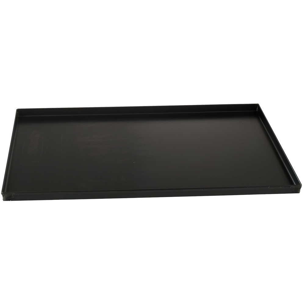 Image Zwarte stalen bakplaat 600x400, rechte rand 20 mm 0