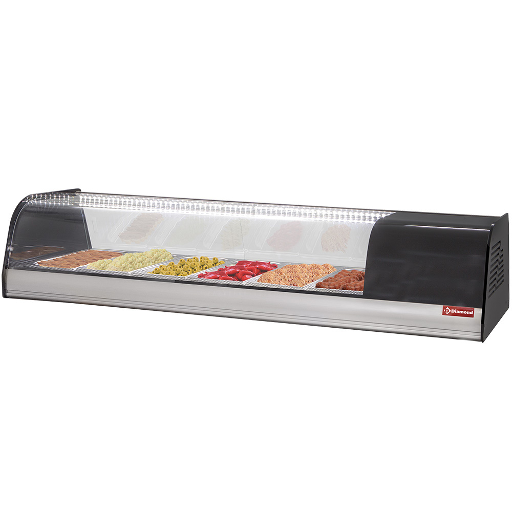Image Gekoeld uitstalraam voor tapas, 6x GN 1/3 - 40 mm (inclusief) 0