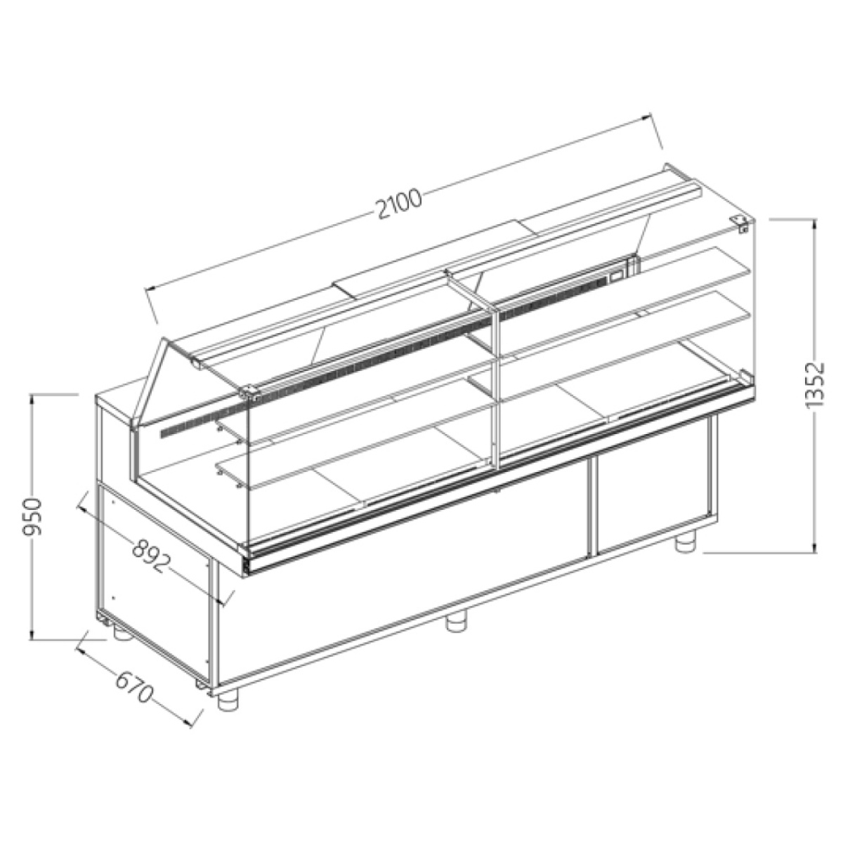 Image Vitrine toonbank neutraal x bakkerij EN & GN, hoog glas 0