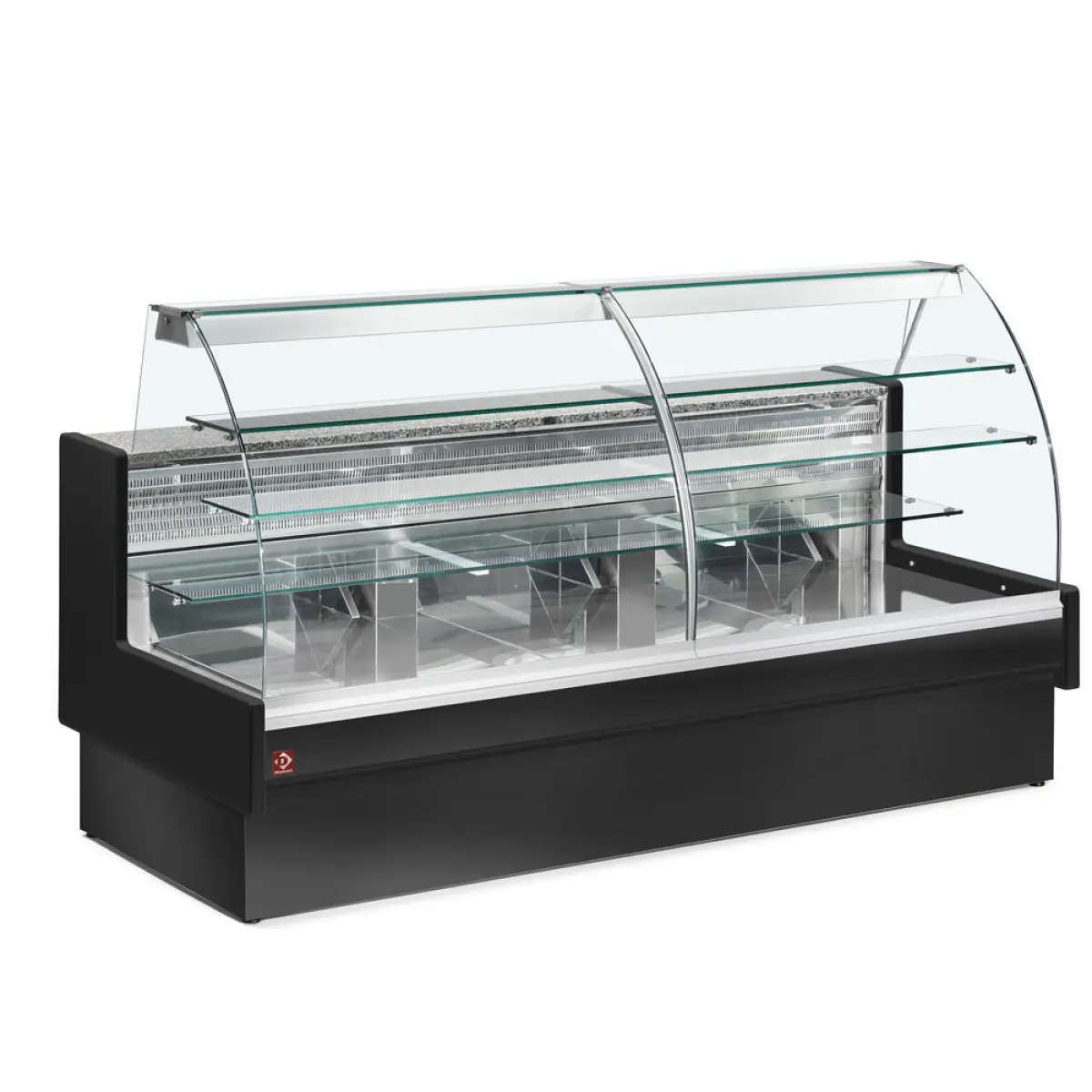 Image Gekoelde vitrinetoonbank, statisch, ladensysteem, zonder reserve - ZWART 0
