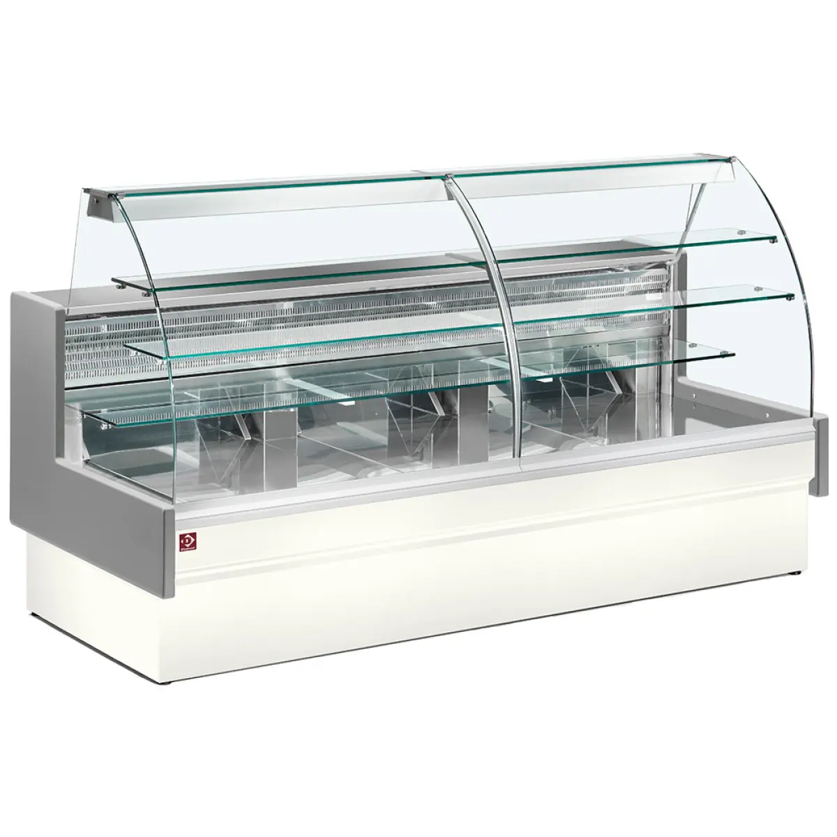 Image Gekoelde vitrinetoonbank, statisch, ladensysteem, zonder reserve - GRIJS/WIT 0