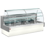 Image Gekoelde vitrinetoonbank, statisch, ladensysteem, zonder reserve - GRIJS/WIT 0