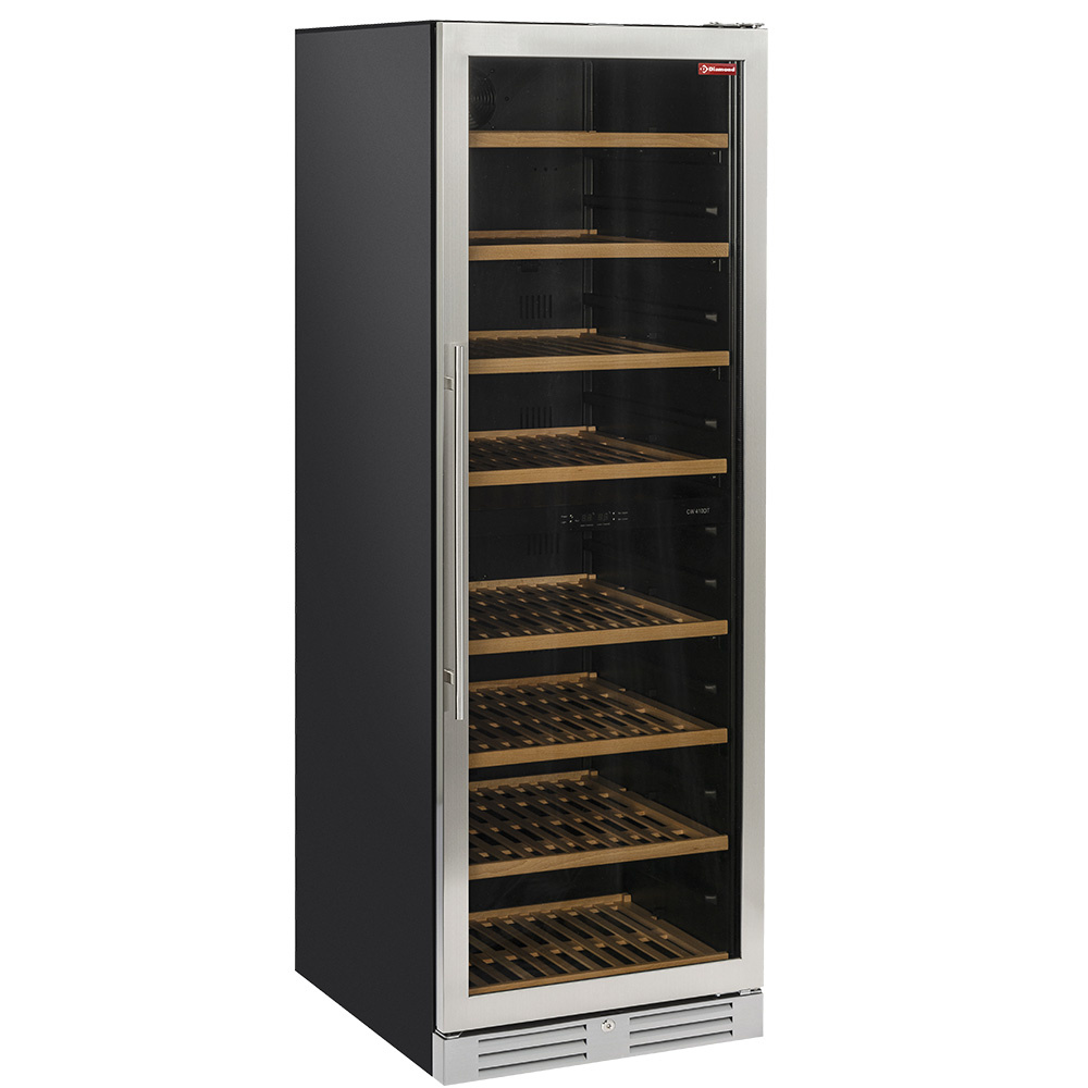 Image Wijnkast vitrine, geventileerd, roestvrijstalen deur, 470 Lt., 2 T° - ZWART 0